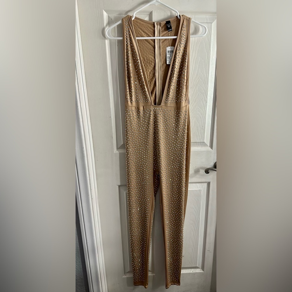 BRAND NEW**  FASHION NOVA RHINESTONE JUMPSUIT